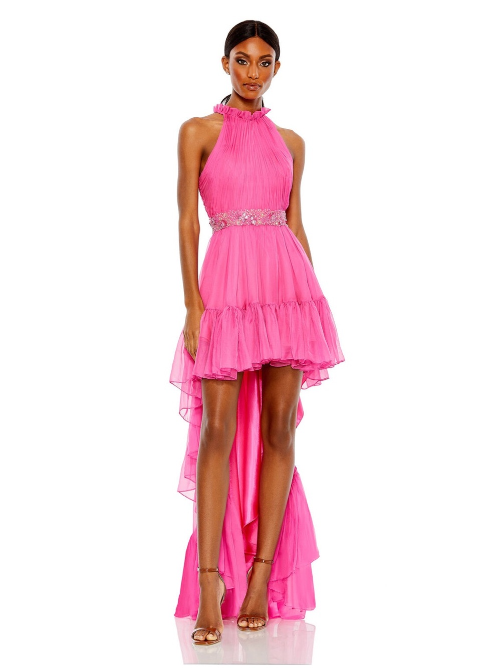Mac Duggal Fuchsia Pink High-Low Evening Gown